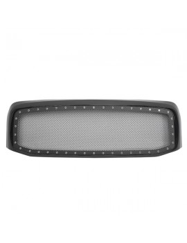 ABS Plastic Car Front Bumper Grille for 2006-2008 RAM 1500/2006-2009 Doge RAM 2500/3500 ABS Plastic Stainless Steel Coating with Rivet QH-CH-001 Black