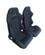 2pcs Left Right Reclinable Sports Bucket Racing Seats Red Stitch Black Cloth
