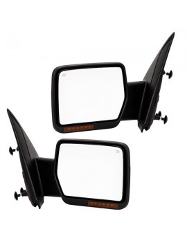 Left & Right Chrome For 04-14 F-150 Power Heated LED Puddle Signals Mirrors